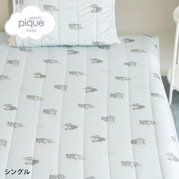 樂天商城 - ジェラートピケ スリープ 接触冷感 DOG柄敷きパッド(シングル) ジェラピケ gelato pique Sleep ADIEU