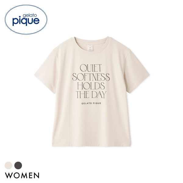 樂天商城 - 【メール便(29)】 ジェラートピケ レディース 接触冷感 レーヨンロゴTシャツ ジェラピケ パジャマ ルームウェア gelato pique ADIEU 全2色