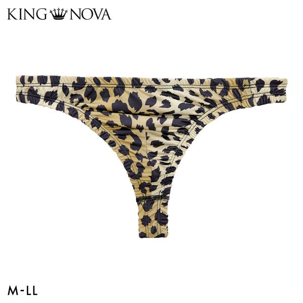 Rakuten - 【メール便(22)】 キングノバ ヒョウ Tバック ビキニ パンツ メンズ 前とじ M L LL ストレッチ プリント 大きいサイズ KING NOVA ADIEU M-LL