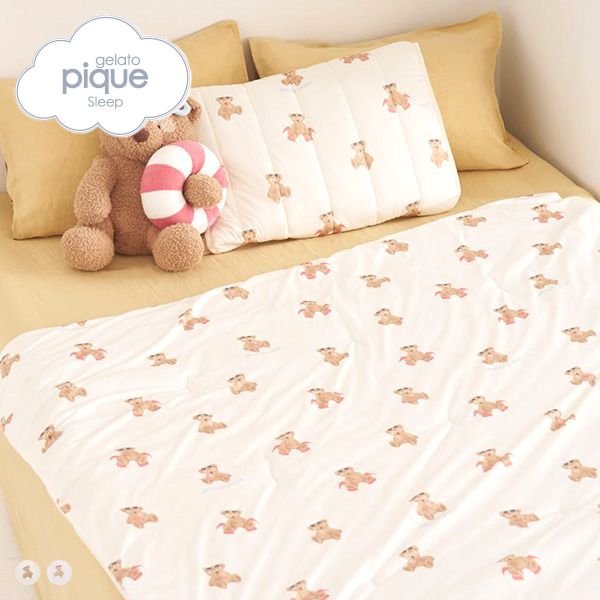 Cotton Blankets - ジェラートピケ スリープ 接触冷感 サマーベア柄もちもちリバーシブルケット ジェラピケ gelato pique Sleep ADIEU 全2色