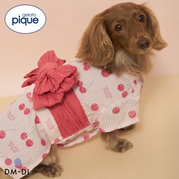 Rakuten - 【10%OFF・6/11 09:59まで】 ジェラートピケ CAT&DOG ダックスフンドサイズ浴衣 ジェラピケ gelato pique ADIEU 全2色 DM-DL ev_sp_10