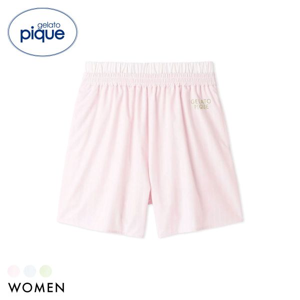Rakuten - ジェラートピケ レディース UVカット ストライプショートパンツ ジェラピケ パジャマ ルームウェア gelato pique ADIEU 全3色