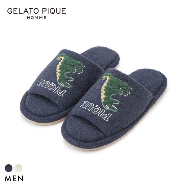 樂天商城 - ジェラートピケ オム メンズ エアリーモコスリーピングダイナソールームシューズ ジェラピケ gelato pique HOMME ADIEU 全2色