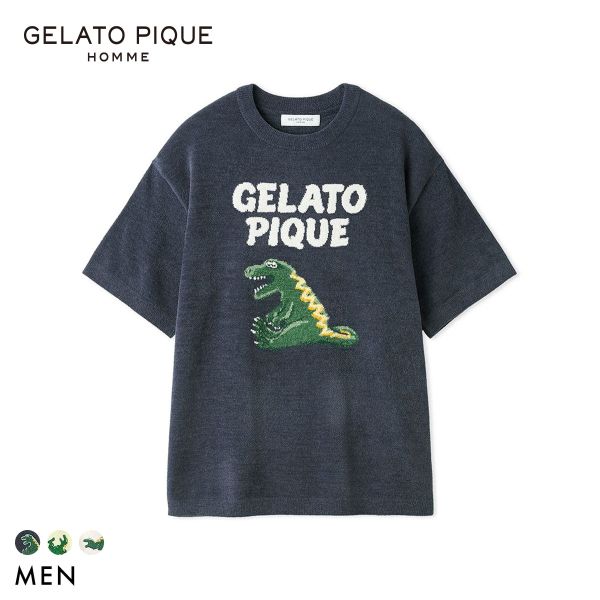 樂天商城 - ジェラートピケ オム メンズ エアリーモコスリーピングダイナソージャガードプルオーバー ジェラピケ パジャマ GELATO PIQUE HOMME ADIEU 全3色 M-L