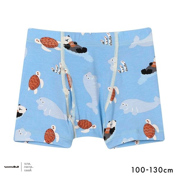 Rakuten - 【300円OFFクーポン・なくなり次第終了】 【メール便(6)】 ウンナナクール umao × une nana cool 男児 キッズ ボクサーパンツ ボトム ADIEU 全2色 100-130