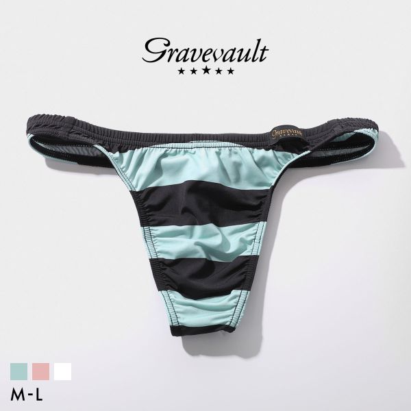 乐天商城 - グレイブボールト Border Line Tバック ビキニ メンズ 3052626 日本製 Gravevault ADIEU 全3色 M-L