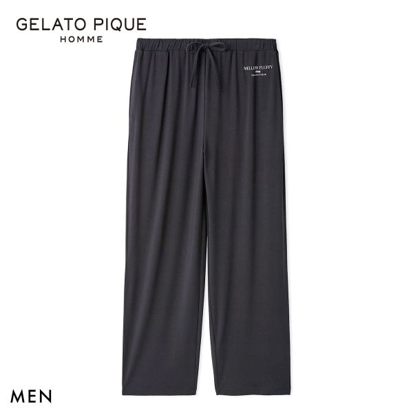 Rakuten - ジェラートピケ オム メンズ 接触冷感 COOLレーヨンロゴロングパンツ ジェラピケ パジャマ ルームウェア GELATO PIQUE HOMME ADIEU M-L