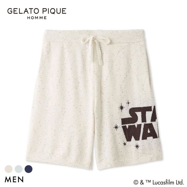 乐天商城 - 【300円OFFクーポン・なくなり次第終了】 ジェラートピケ STAR WARS オム メンズ スムーズィーロゴジャガードハーフパンツ ジェラピケ スターウォーズ パジャマ GELATO PIQUE HOMME ADIEU 全3色 M-L