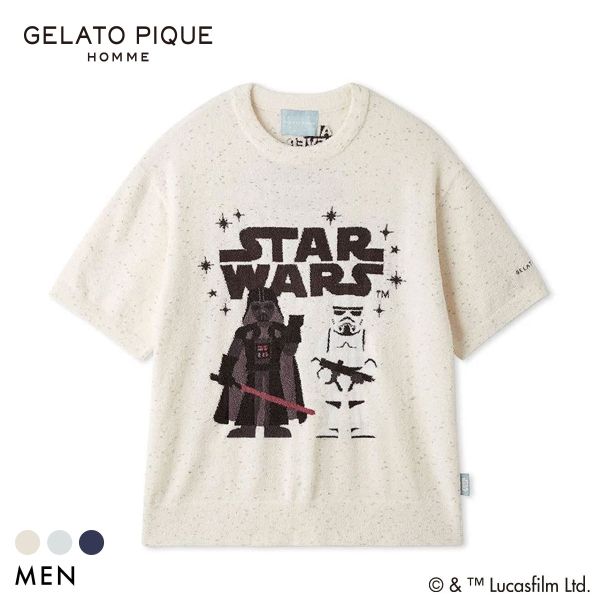 樂天商城 - ジェラートピケ STAR WARS オム メンズ スムーズィーキャラクタージャガードプルオーバー ジェラピケ スターウォーズ GELATO PIQUE HOMME ADIEU 全3色 M-L