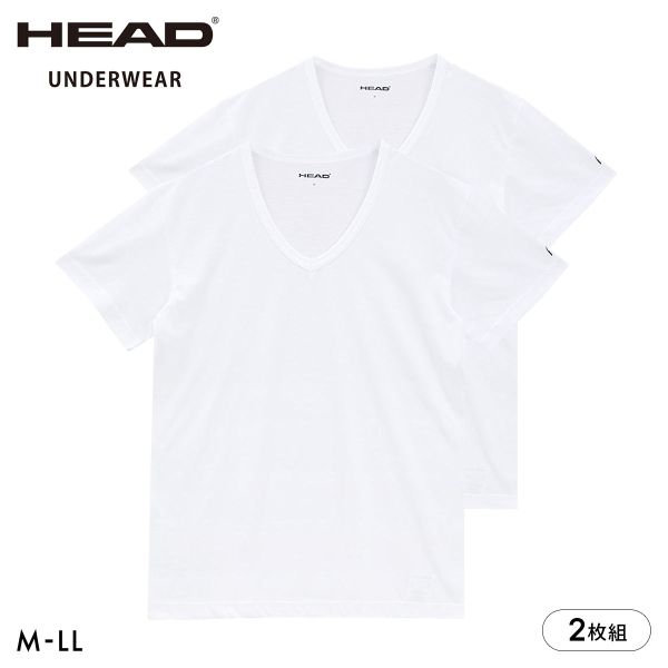 乐天商城 - 【メール便(19)】 ヘッド head 天竺編み Vネック 半袖シャツ 2枚セット メンズ インナー Tシャツ 特価 格安 ADIEU M-LL 下着