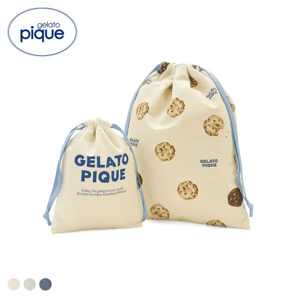 樂天商城 - 【メール便(5)】 ジェラートピケ HIGH CALORIE柄巾着セット ジェラピケ gelato pique ADIEU 全3色