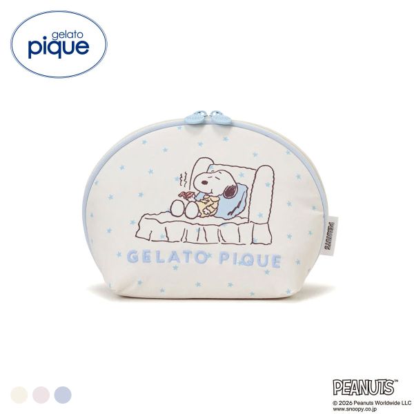 ジェラートピケ PEANUTS 半月型ポーチ ジェラピケ スヌーピー SNOOPY gelato pique ADIEU 全3色 ギフト プレゼント