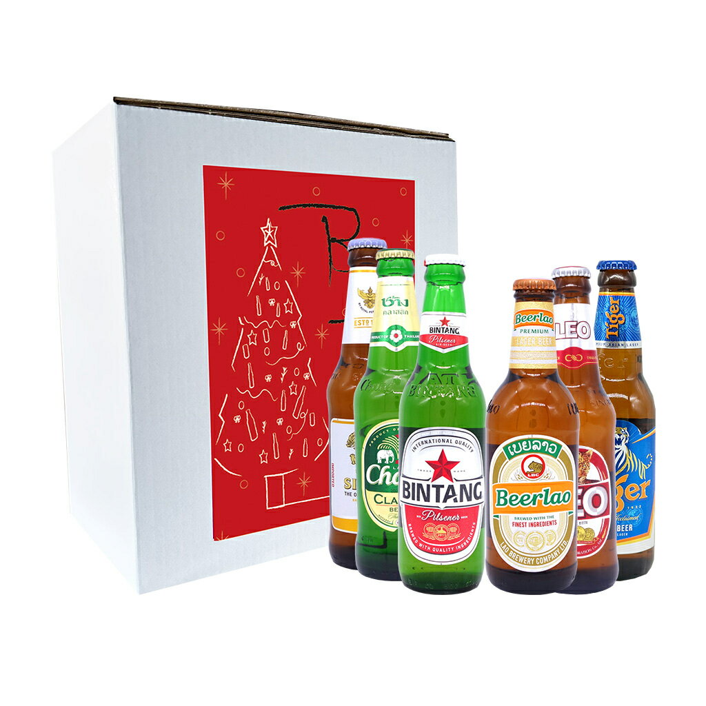 クリスマス限定ビールギフト タイビール飲み比べセット (6本) 今なら、クリスマverのパッケージ！[ギフト] [ご自宅用にも] シンハービール チャーンビール レオ 等