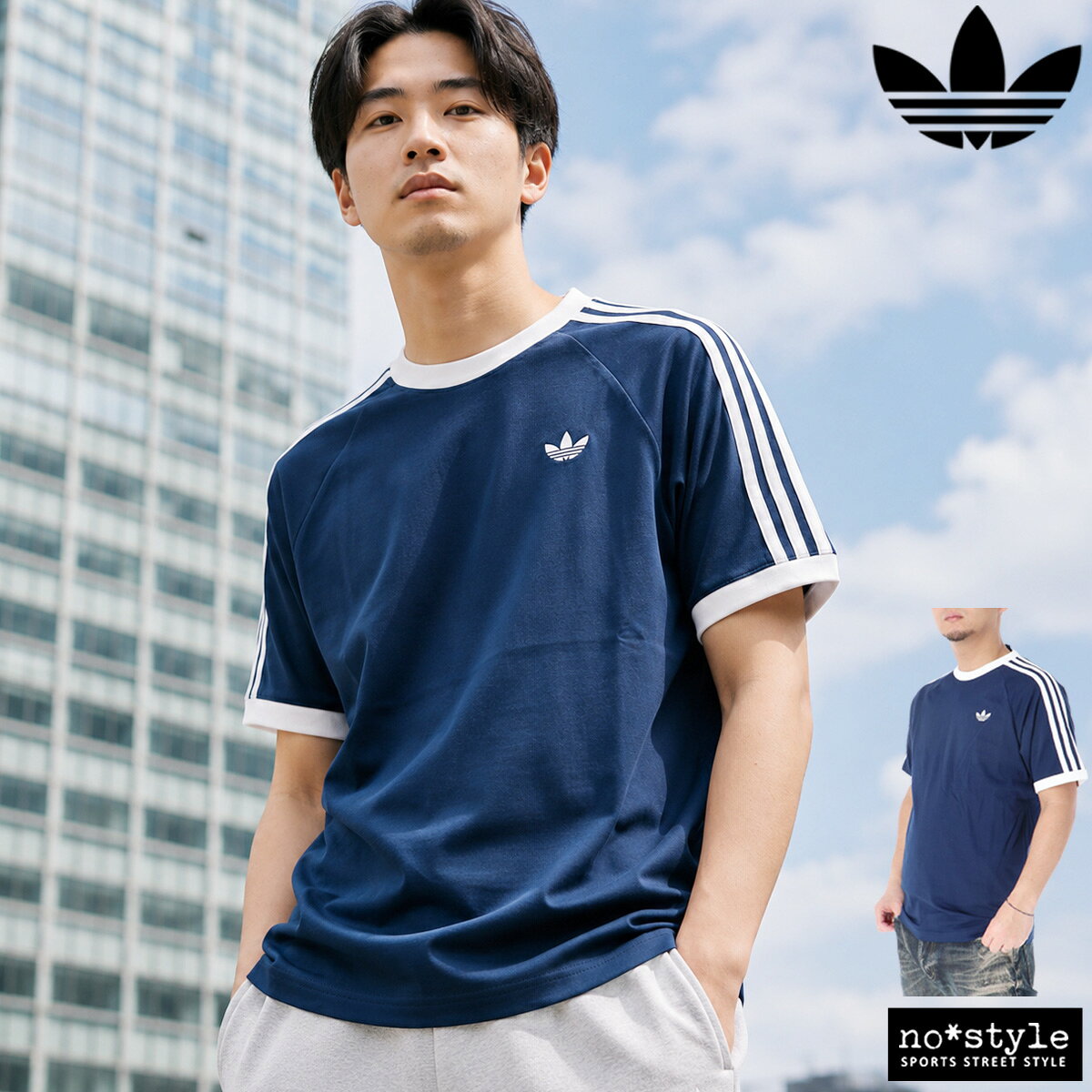 アディダスオリジナルス tシャツメンズ カラーネイビー トップス メンズファッション の通販