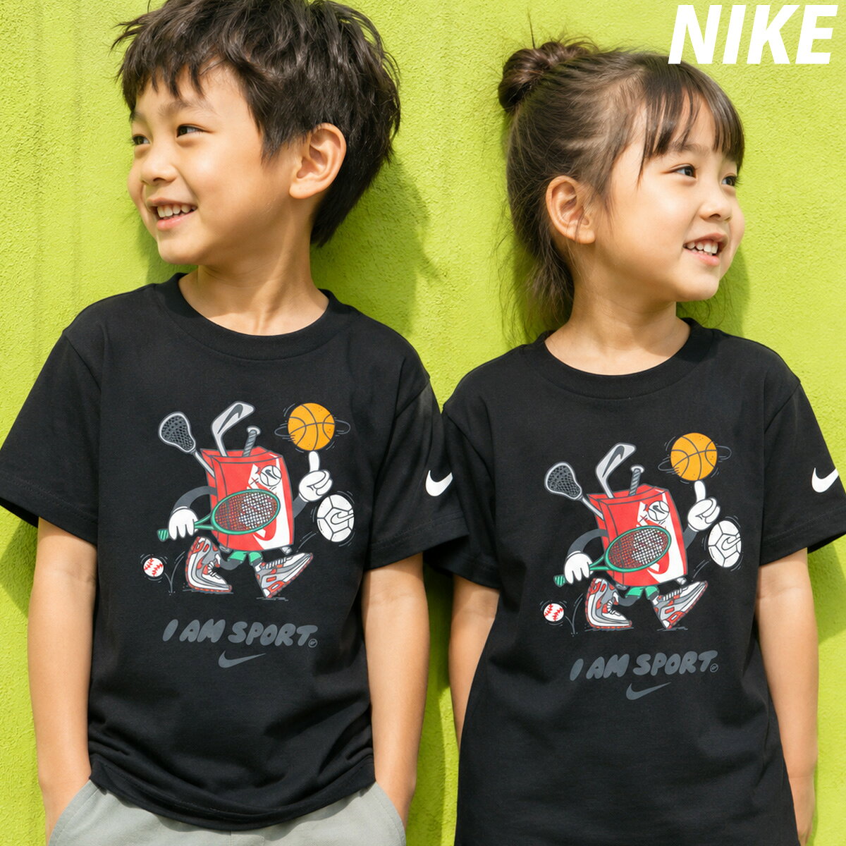 樂天商城 - ナイキ Tシャツ ブランド ジュニア 半袖 綿混 4才 5才 6才 7才 黒 ブラック NIKE 86N819 男 女の子 キッズ 男の子 スポーツウェア トレーニングウェア スポーツ おしゃれ 新作