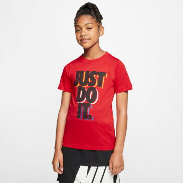 新作 ナイキ ジュニア Tシャツ 上 NIKE Just Do It. ロゴ 130 140 150 160 ビッグロゴ グラフィック 半袖 CU4569 RED 送料無料|スポーツウェア トレーニングウェア 男 女の子 キッズ 男の子 スポーツ おしゃれ ブランド