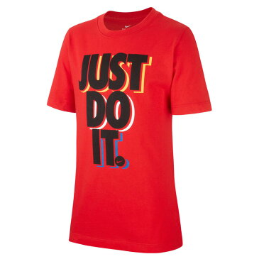 新作 ナイキ ジュニア Tシャツ 上 NIKE Just Do It. ロゴ 130 140 150 160 ビッグロゴ グラフィック 半袖 CU4569 RED 送料無料|スポーツウェア トレーニングウェア 男 女の子 キッズ 男の子 スポーツ おしゃれ ブランド