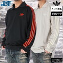 お買い物マラソン最大2000円クーポン! アディダス オリジナルス ポロシャツ メンズ 長袖 3ストライプス トレフォイル 三つ葉 オーバーサイズ 黒 ラグビー...