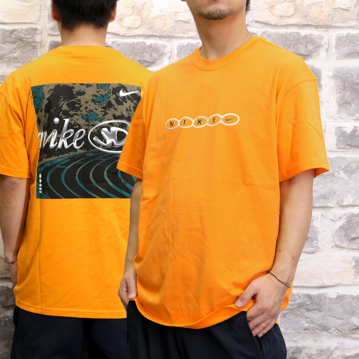 期間限定!最大3000円オフクーポン有! ナイキ Tシャツ メンズ ブランド 半袖 コットン100% 綿100% バックプリント付き 橙色 オレンジ NIKE ...