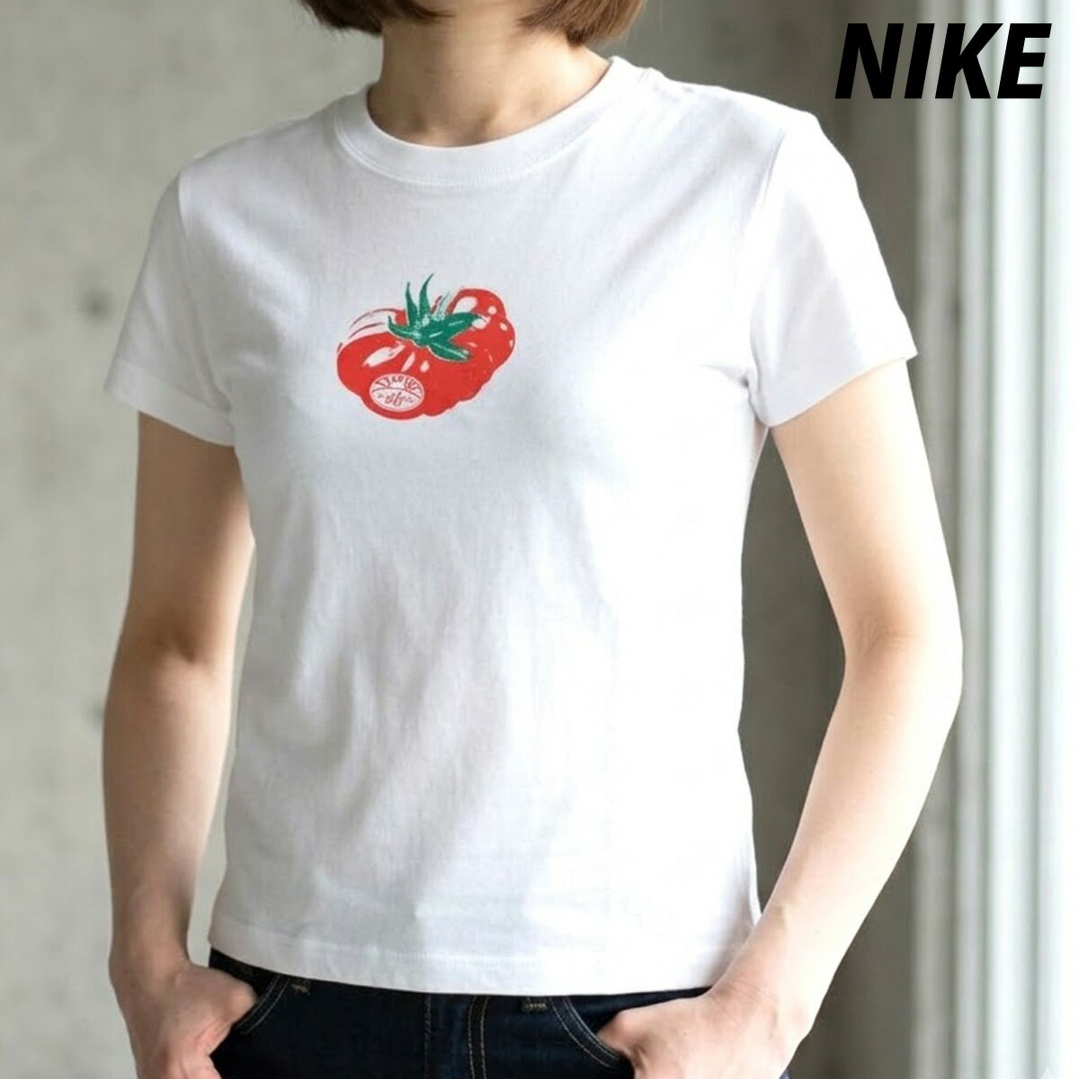 樂天商城 - ナイキ Tシャツ ブランド レディース 半袖 ストレッチ トマト クルーネック 白 ホワイト NIKE IO3532 ウィメンズ かわいい 大きいサイズ 有 トップス ウォーキング ウェア スポーツウェア トレーニングウェア スポーツ おしゃれ 新作