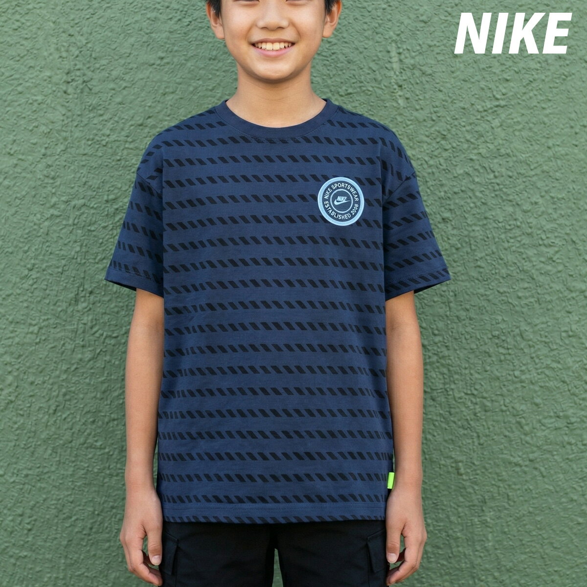 Rakuten - ナイキ Tシャツ ブランド ジュニア 半袖 コットン100 綿100 マックス90 紺 ネイビー NIKE IO8211 男 女の子 キッズ 男の子 スポーツウェア トレーニングウェア スポーツ おしゃれ