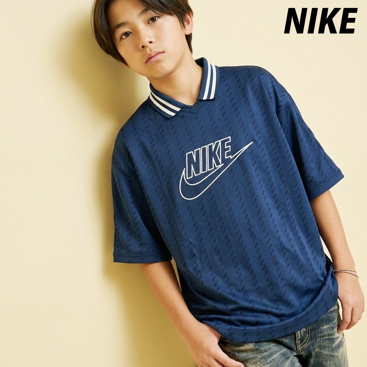 Rakuten - ナイキ 半袖 Tシャツ ジュニア ブランド NIKE 襟付き Vネック Just Do It IQ0435 410 紺 ネイビー 新作 男 女の子 キッズ 男の子 プラクティスシャツ プラシャツ スポーツウェア トレーニングウェア スポーツ おしゃれ