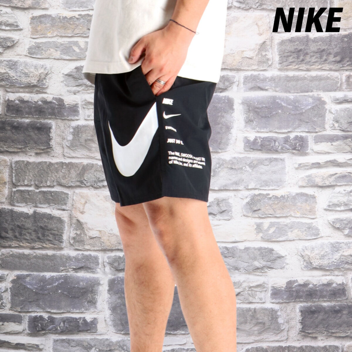 樂天商城 - ハーフパンツ メンズ スポーツ 短パン ナイキ ブランド NIKE NESSF508 裏メッシュ 裏地付き 海 プール 水陸両用 キャンプ アウトドア 川 新作 黒 ブラック 大きいサイズ 有 スポーツウェア トレーニングウェア おしゃれ
