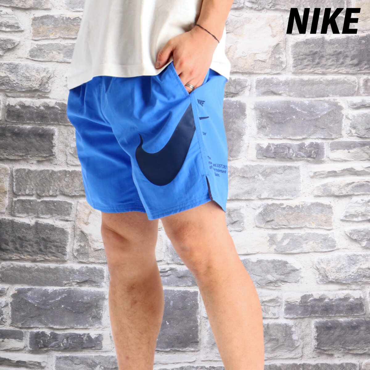 樂天商城 - ハーフパンツ メンズ スポーツ 短パン ナイキ ブランド NIKE NESSF508 裏メッシュ 裏地付き 海 プール 水陸両用 キャンプ アウトドア 川 新作| 青 ブルー 大きいサイズ 有 スポーツウェア トレーニングウェア おしゃれ