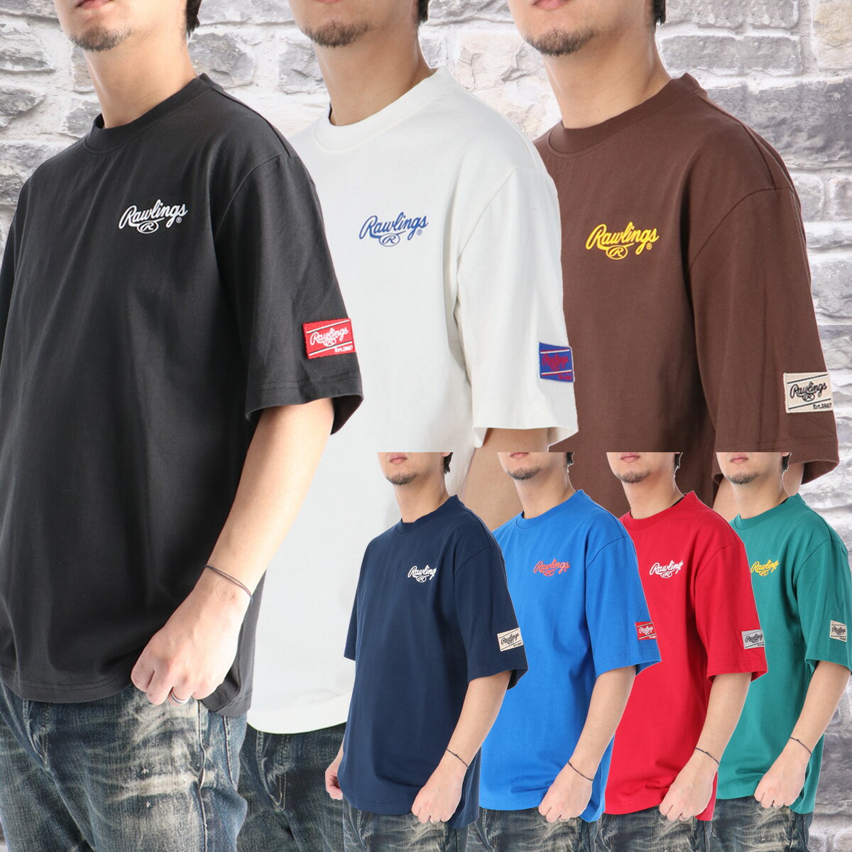 ローリングス Tシャツ メンズ ブランド 半袖 コットン100 綿100 Rawlings AST16S06 大きいサイズ 有 スポーツウェア トレーニングウェア スポーツ おしゃれ あす楽