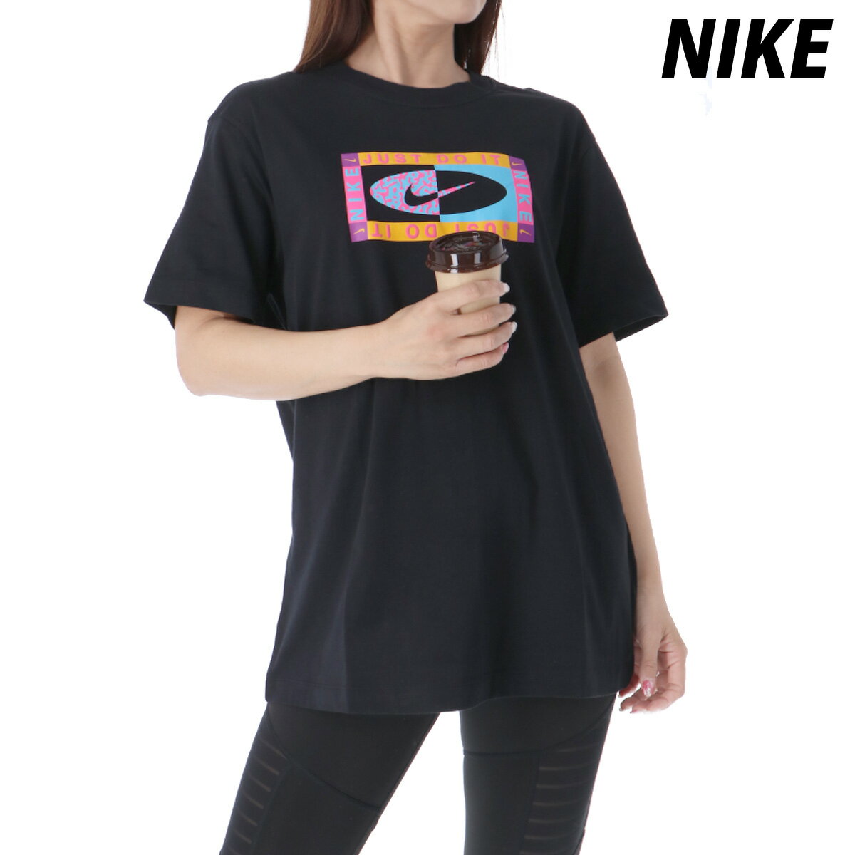 楽天オリジナルスジャージのno-style＼LINEで10％クーポン／ナイキ SALE セール Tシャツ 上 レディース NIKE 半袖 綿混 グラフィック FB8198 黒 ブラック| ウィメンズ かわいい 大きいサイズ 有 トップス ウォーキング ウェア スポーツウェア トレーニングウェア