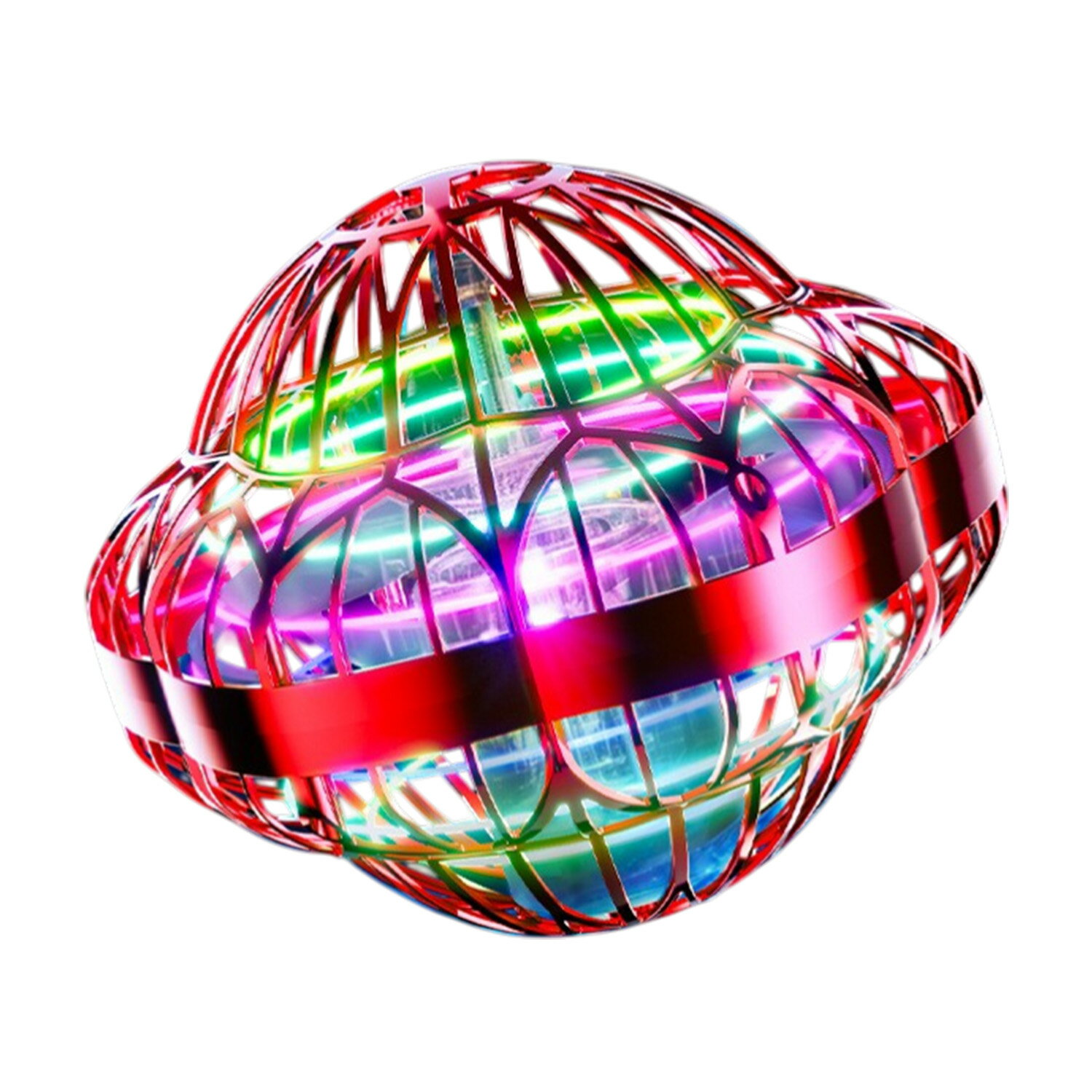 【正規品】空飛ぶボール 光るフライングボール スピナーボールブーメラン 花びら型 LEDライト リモコン操作 空中浮遊ボール 手のひら操作 360°回転 室内遊び おもちゃ 3