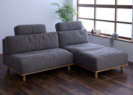 SPL 9317 カウチソファ GY グレー ファブリック 頒布 フェザー入り オーク材 SJ OH SPL 9317 カウチソファ GY グレー ファブリック 頒布 フェザー入り オーク材 SJ OH