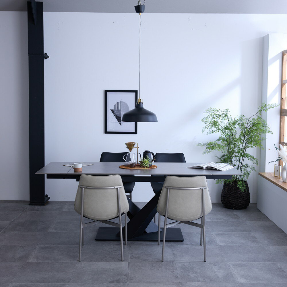 GAIA セラミックダイニングテーブル 伸長式ダイニングテーブル ガイア セラミック天板 ダイニングテーブル 両側 伸長式 エクステンション 伸縮 食卓 食卓テーブル モダン ライトグレー ダークグレー 140 170 200 SJ OH