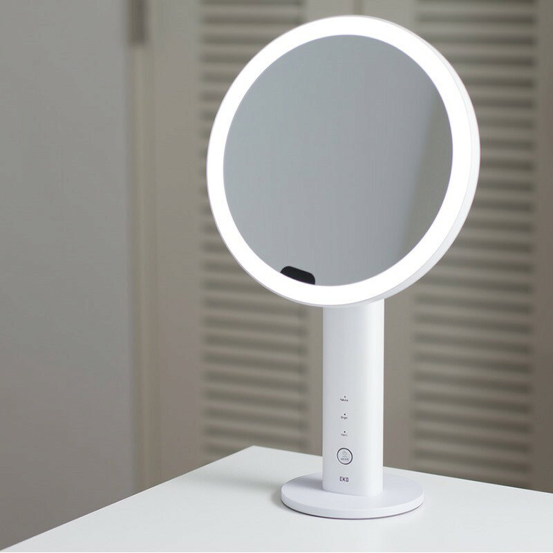 EKO センサー付きメイクアップミラー EK5288MT シルバー ホワイト ライト付き LED...