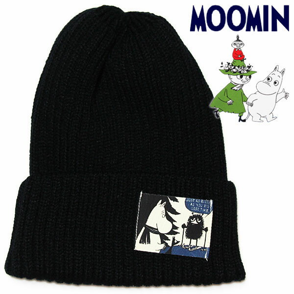 ムーミン ニットキャップ スキー/ブラック レディース MOOMIN キャラクター 帽子 ビーニー 防寒対策グッズ 【RCP】