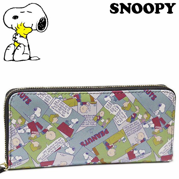 スヌーピー ラウンド長財布 スカイ レディース キッズ PEANUTS SNOOPY ピーナッツ キャラクター ワレット 束入れ 長束札入れ 【RCP】