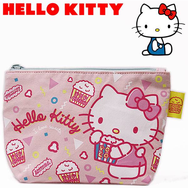 ハローキティ グッディポーチ ポップコーン レディース キッズ Sanrio Hello Kitty サンリオ キャラクター グッズ 小物入れ 【RCP】のサムネイル