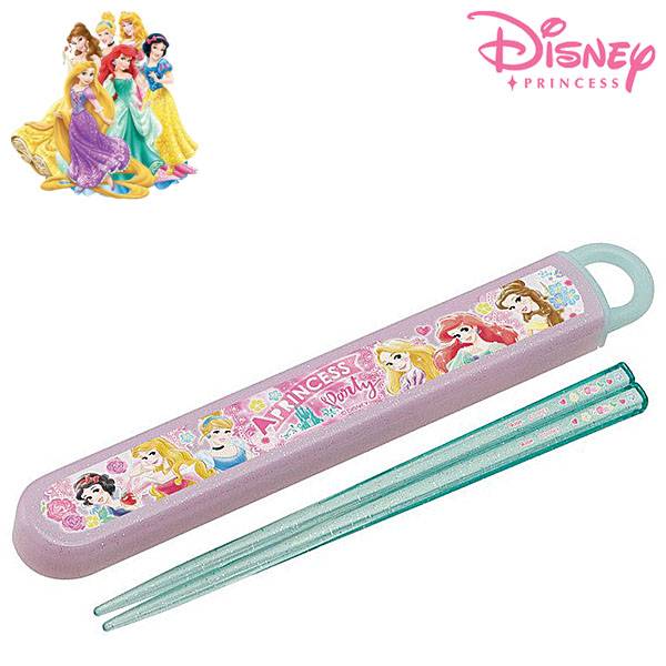 Disney Princess ディズニーお姫様キャラクターたちのお箸とスライドケースのセットです！ 白雪姫、シンデレラ、オーロラ姫、アリエル、ベル、ラプンツェルがプリントされたカワイイデザイン☆ 全体に抗菌加工が施されています。（※すべての細菌の増殖を抑制するものではありません。） ケースは指で引き出すスライド式で、衝撃に強く丈夫な構造です！ 分解できて洗いやすく、食器洗い乾燥機にも対応。 箸には名入れスペースが付いています！ 名前を記入できるケース用ネームシール付き。 幼稚園、保育園、遠足にかわいいおはしで楽しいランチタイム♪ 【サイズ】ケース：19.5×2.5×1.5cm ハシ：16.5cm 【重量】50g 【素材】フタ：AS樹脂 本体：ポリプロピレン ハシ：AS樹脂 【生産国】日本