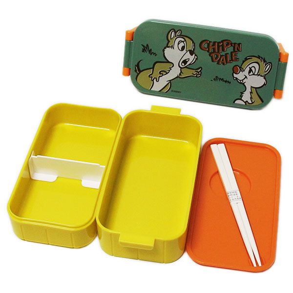 チップとデール 2段ランチボックス レトロ レディース キッズ 抗菌 食器 YZW3AG