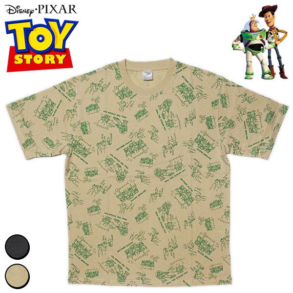 Disney Pixar Toy Story ディズニー・ピクサーの大人気映画『トイ・ストーリー』の半袖Tシャツです！ バズ・ライトイヤーやエイリアン、レックスたちがプリントされたカワイイ総柄デザイン☆ インパクト抜群のプリントTは一枚でコーデの主役になります♪ やわらかく手触りのよいコットン素材でリラックスして着られます。 暖かい時期は1枚で、肌寒い季節はシャツやパーカーのインナーとしてもオススメ◎ 性別を問わないユニセックスアイテムでロングシーズン着回せる可愛いウェアアイテムです！ 【サイズ】 Mサイズ/着丈：68cm、身幅：52cm、肩幅：45cm、袖丈：22.5cm Lサイズ/着丈：70cm、身幅：54cm、肩幅：47cm、袖丈：23.5cm LLサイズ/着丈：72cm、身幅：56cm、肩幅：49cm、袖丈：24.5cm ※当店スタッフが採寸した平置き実寸サイズです。 　タグの表記とは異なる場合がございます。 　商品により多少の誤差が生じる場合がございます。 【重量】200g 【素材】綿100％ 【生産国】中国