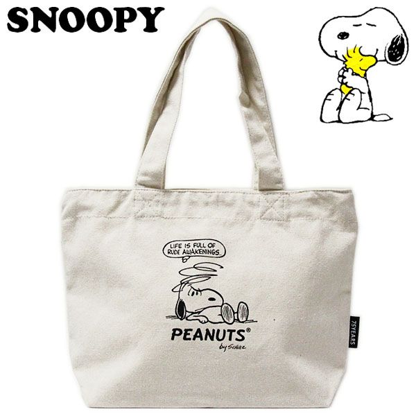 スヌーピー ミニトートバッグ 75TH/アイボリー レディース キッズ カバン