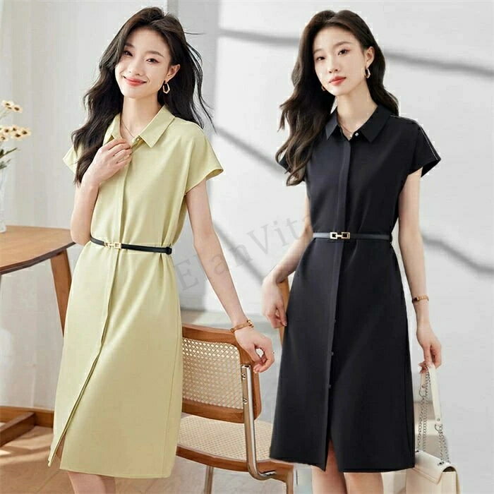 レディース ワンピース 膝丈 きれいめ キレカジ 爽やか 春 夏 おしゃれ お出かけ OL 通勤 通学 上品デザイン 面接 卒業式 入学式 結婚式 披露宴 同窓会 大きいサイズ 個性的 10代 20代 30代 40代 Vネック カジュアル 半袖 オフィス お仕事
