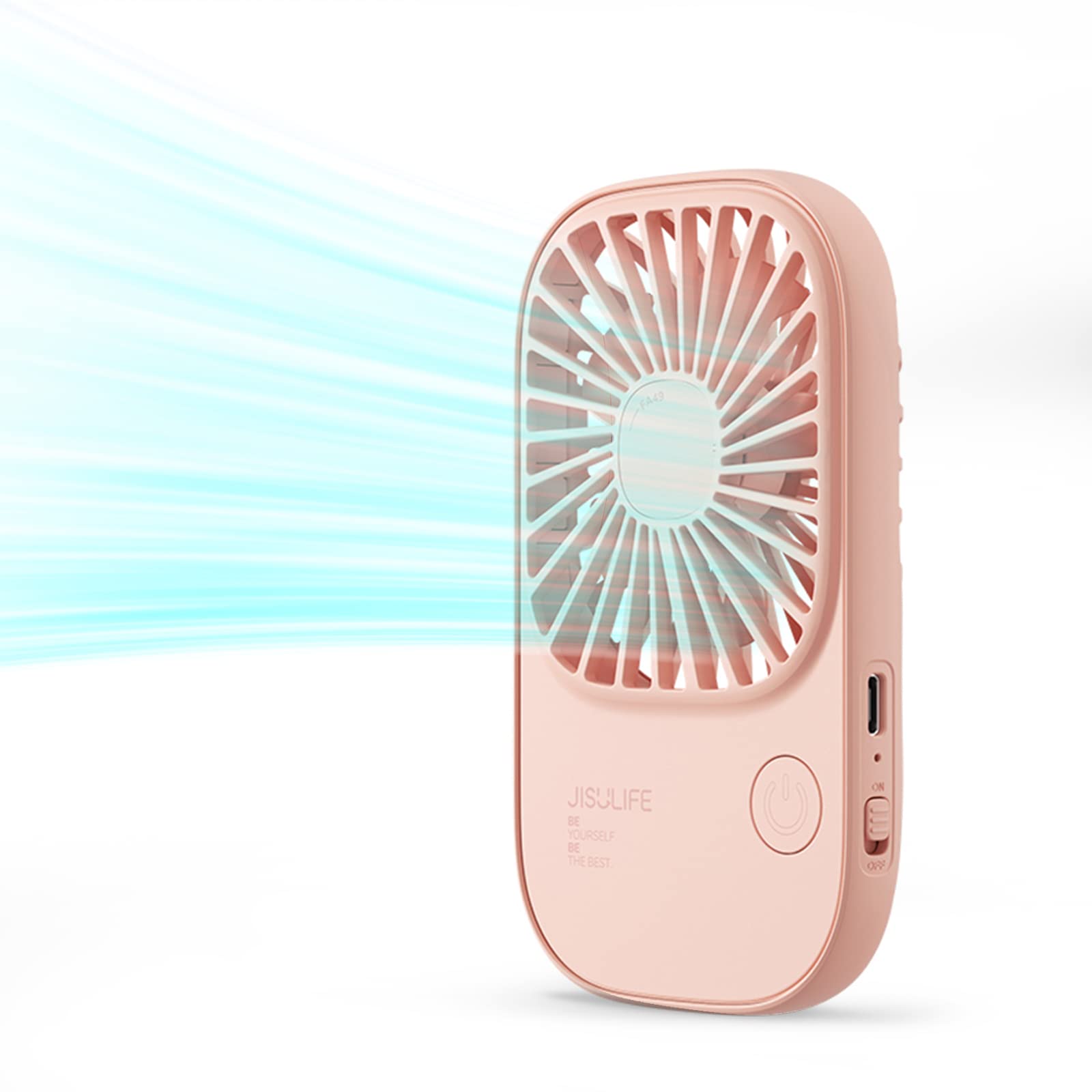 ブルー） スポーツ観戦/旅行/通学/花見/花火大会などに適用（ 熱中症対策 軽量で便利 小型 静音 首掛け..