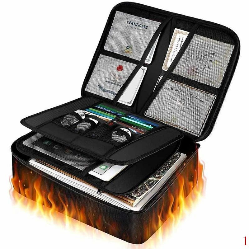 耐火バッグ パスワードロック 大容量 耐火収納ケース 耐水 小型 貴重品入れ 防火バック 書類保管ケース..