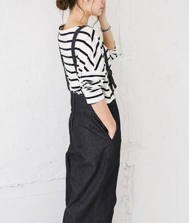 ジーパン オーバーオール ストラップ レディース キュート スイート ロング丈 デニム おしゃれ カジュアル ゆったり 体型カバー 3