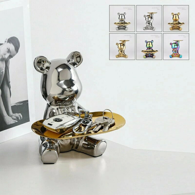 ディスプレイ収納　インテリア雑貨 置物 ミニチュア 落書き クマ 北欧 装飾ポーチ 鍵収納ボックス 装飾..