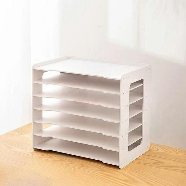 ファイル収納ケース デスク上置き棚 多機能収納 シンプル 大容量 白 A4 A3ファイル 雑貨 ペン立て 手帳 メモ帳 書類 資料 家庭用