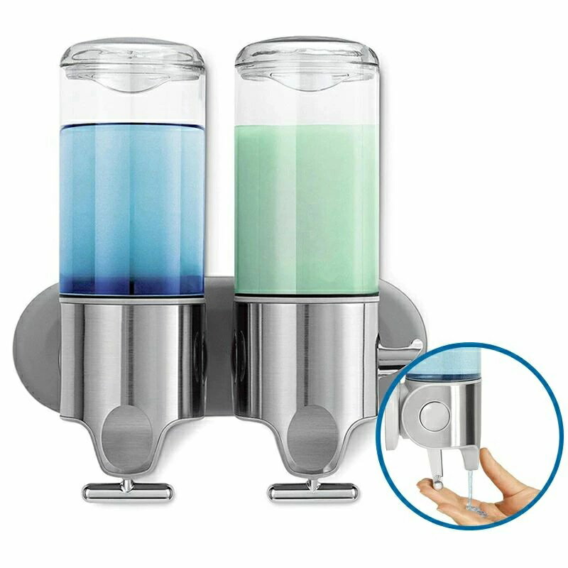 ウォールマウント ポンプ 444ml シングル ダブル トリプル ディフーザー ディスペンサー お風呂 シャンプー ボディーソープ コンディショナー 3個/2個/1個