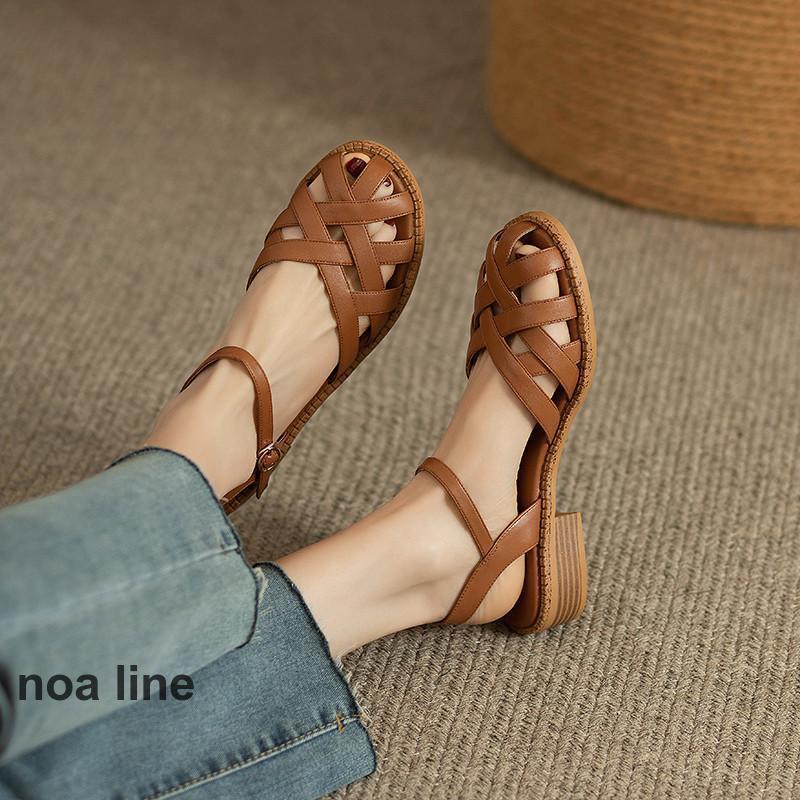 グルカサンダル 靴 サンダル カジュアル レディース 春夏 2022 新作 編み込みストラップサンダル トレンド アンクルストラップ ラウンドトゥ