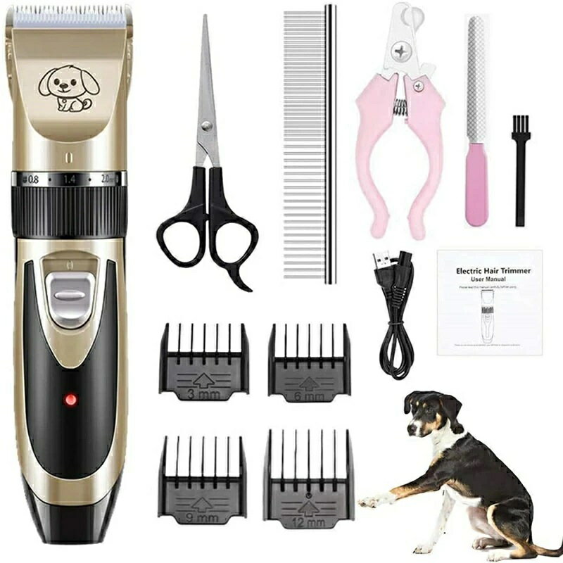 犬 バリカン ペット用 バリカン 最新改良 USB充電式 全身防水 猫 バリカン コードレス 低騒音 プロ用 全身 部分カット 犬 猫 足裏 トリミング ペット...